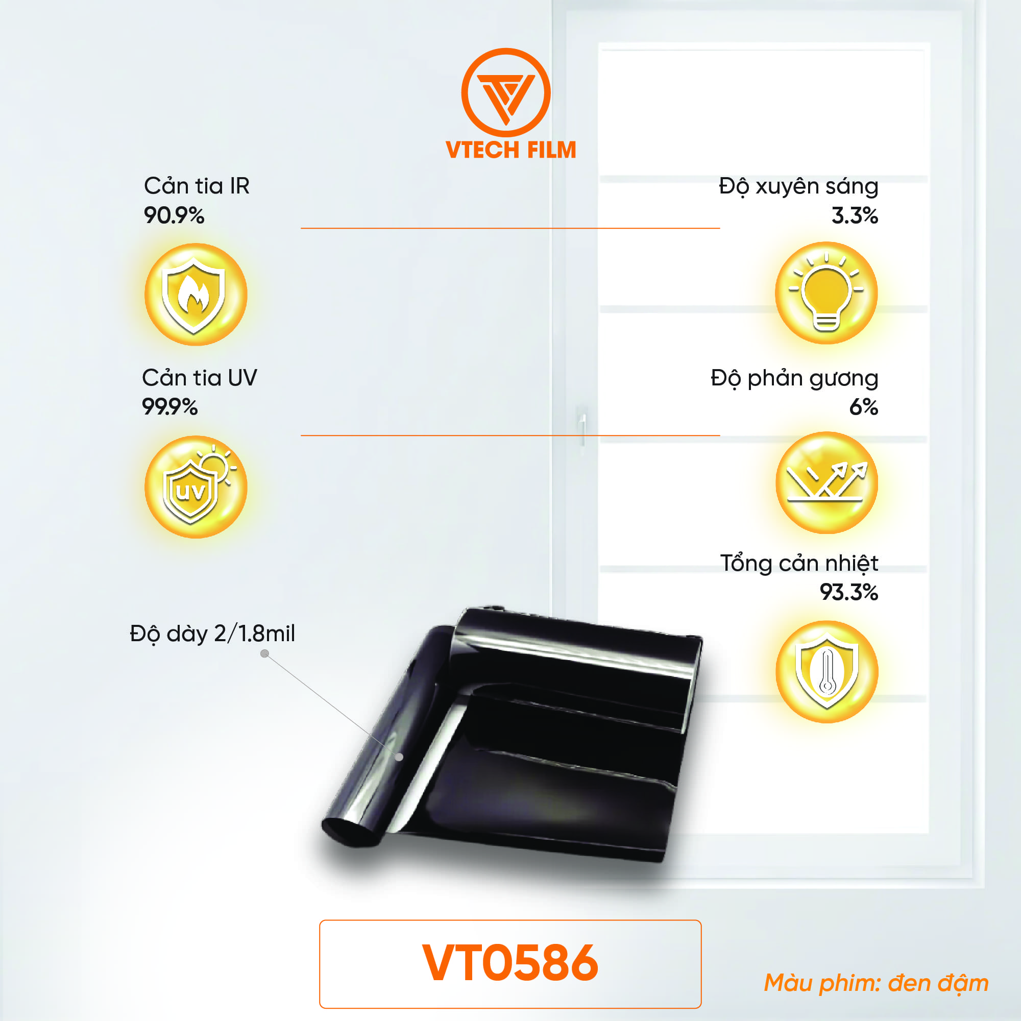 PHIM CÁCH NHIỆT NANO CERAMIC VTECHFILM VT0586