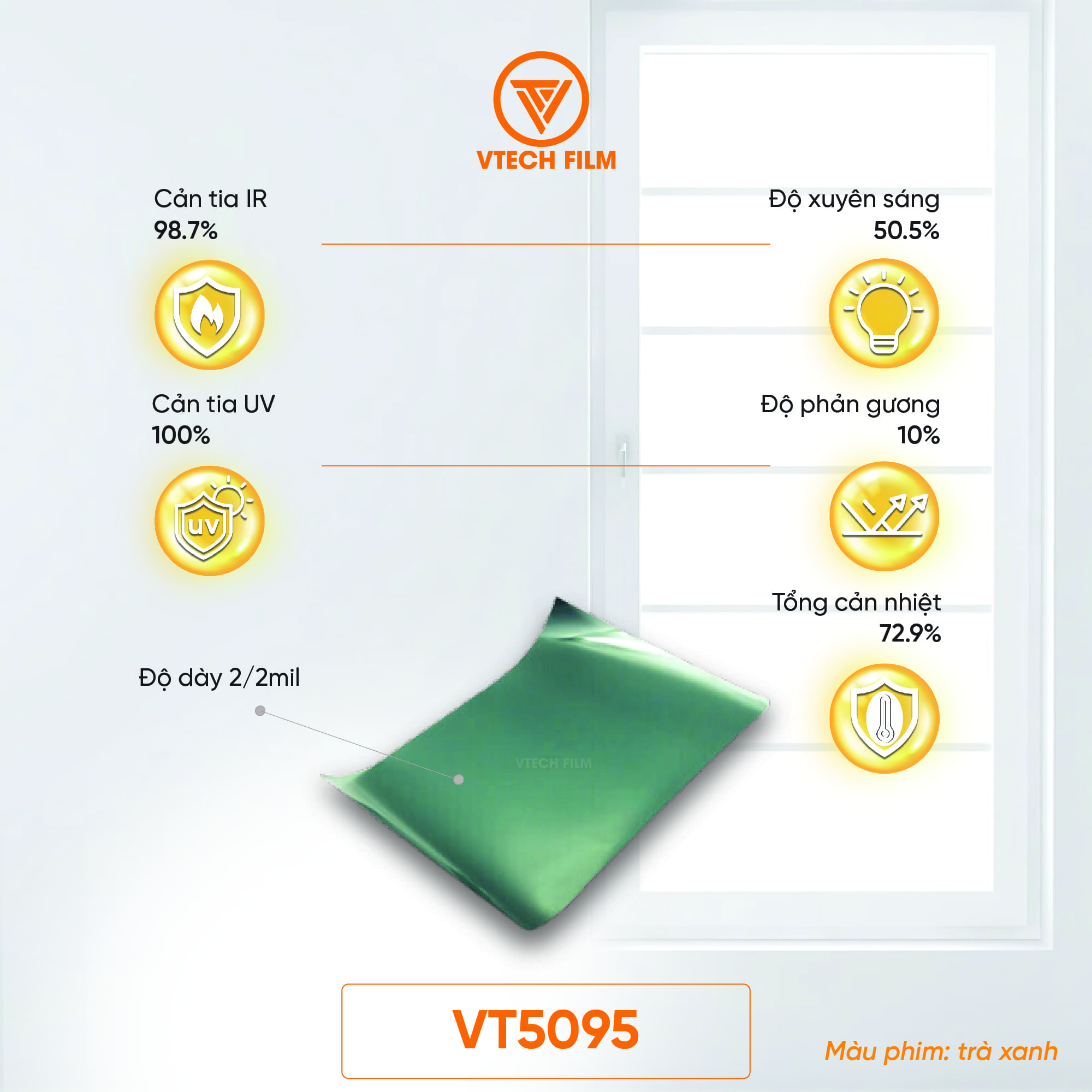 PHIM CÁCH NHIỆT NANO CERAMIC VTECHFILM VT5095