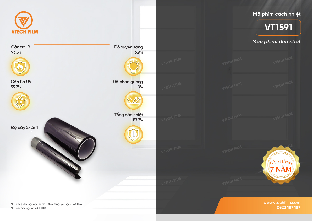 PHIM CÁCH NHIỆT NANO CERAMIC VTECHFILM VT1591 - Image 4