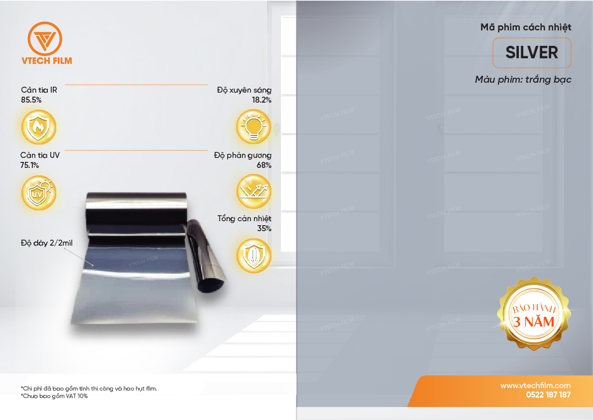 PHIM CÁCH NHIỆT NANO CERAMIC VTECHFILM SILVER - Image 4